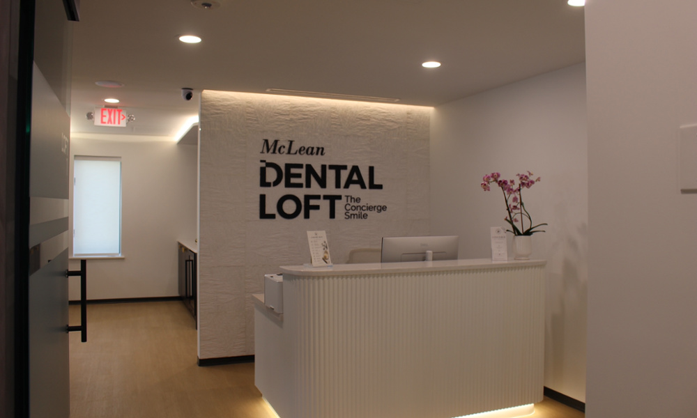 Reception front desk at McLean Dental Loft